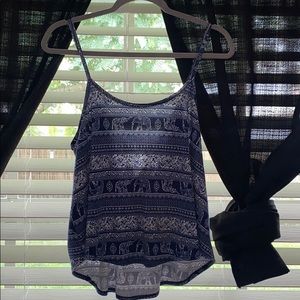 Navy blue / open back / tank top